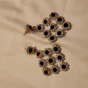 Black and silver statement earring